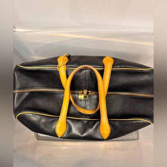 Authentic Vintage HERMES Paris made in France-INDIGO LEATHER TRAV DUFFEL BAG - Picture 4 of 17